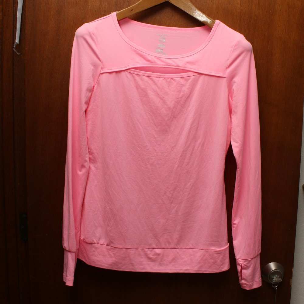 Hot Pink Long Sleeve Athletic Pullover